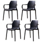 Contemporary Style Chair Metal Solid Back Dining Chair for Indoor