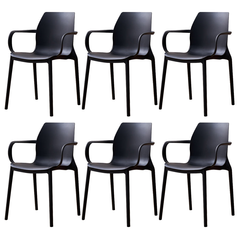 Contemporary Style Chair Metal Solid Back Dining Chair for Indoor