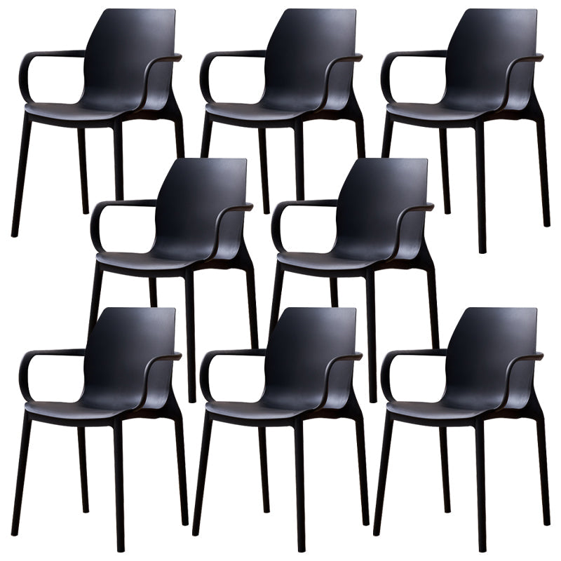 Contemporary Style Chair Metal Solid Back Dining Chair for Indoor