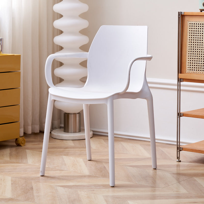 Contemporary Style Chair Metal Solid Back Dining Chair for Indoor