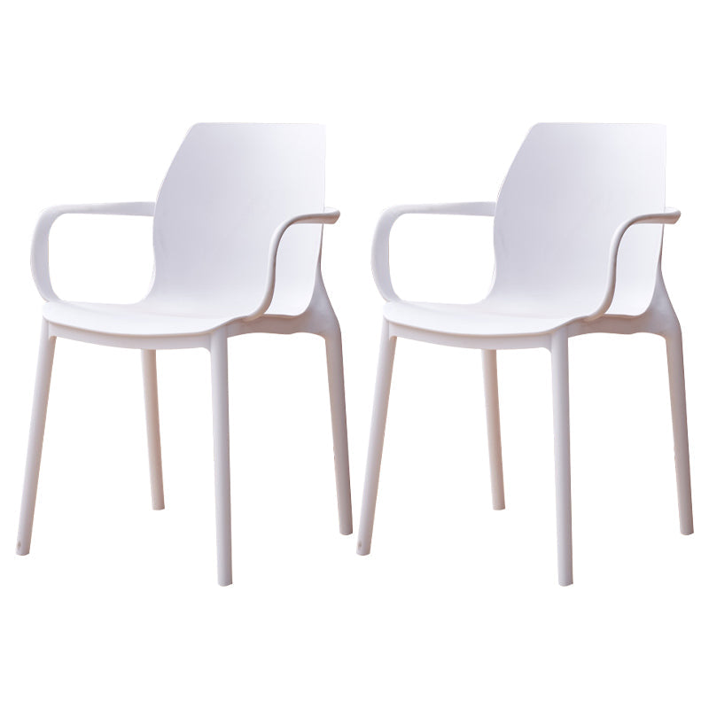 Contemporary Style Chair Metal Solid Back Dining Chair for Indoor