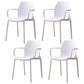 Contemporary Style Chair Metal Solid Back Dining Chair for Indoor