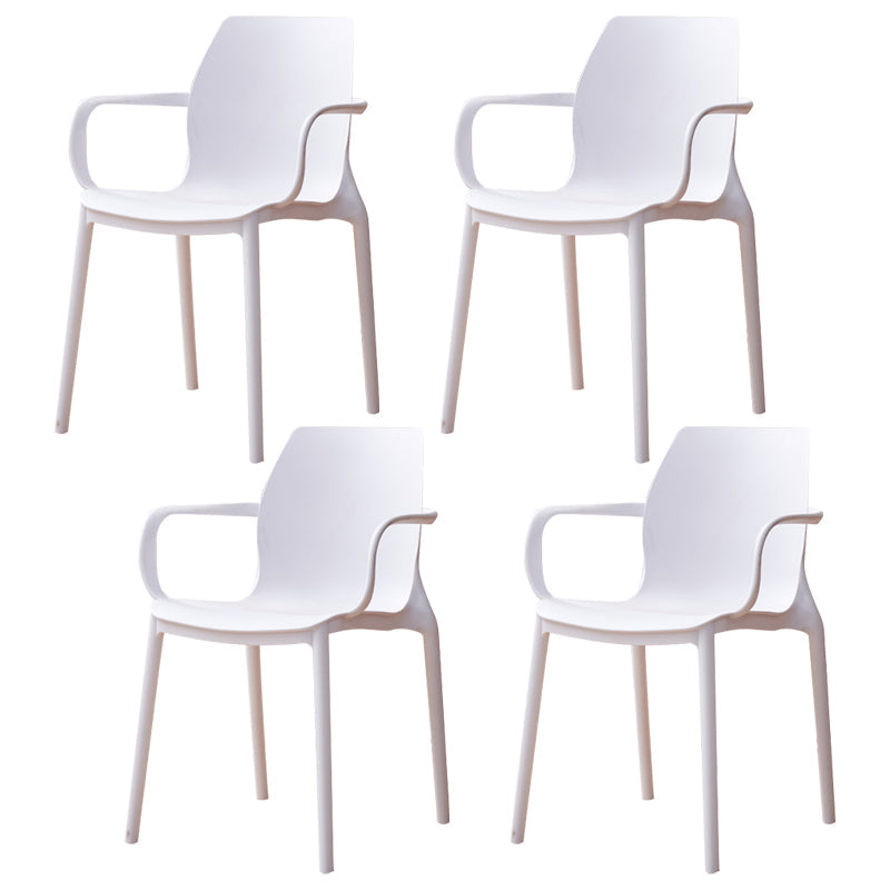 Contemporary Style Chair Metal Solid Back Dining Chair for Indoor