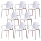 Contemporary Style Chair Metal Solid Back Dining Chair for Indoor