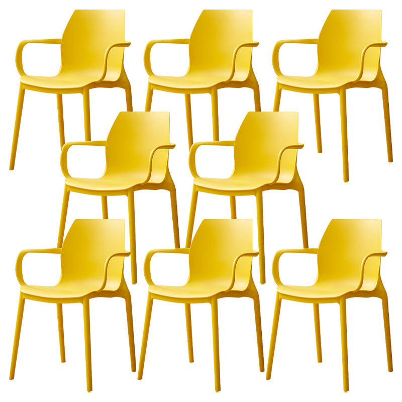 Contemporary Style Chair Metal Solid Back Dining Chair for Indoor