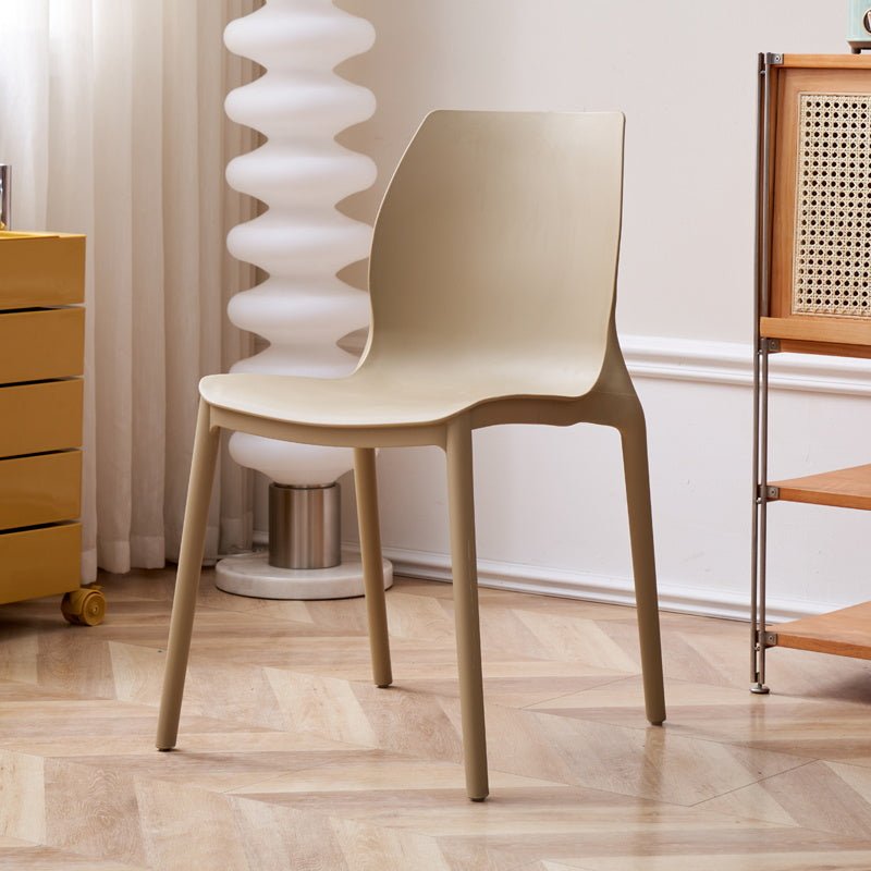 Contemporary Style Chair Metal Solid Back Dining Chair for Indoor