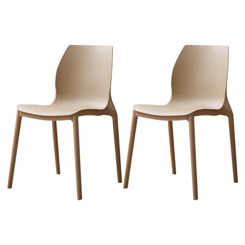 Contemporary Style Chair Metal Solid Back Dining Chair for Indoor