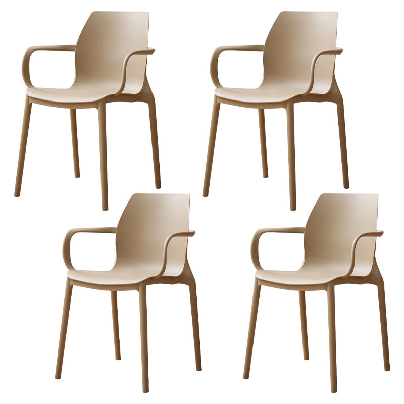 Contemporary Style Chair Metal Solid Back Dining Chair for Indoor