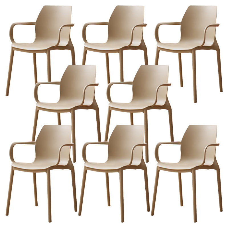 Contemporary Style Chair Metal Solid Back Dining Chair for Indoor