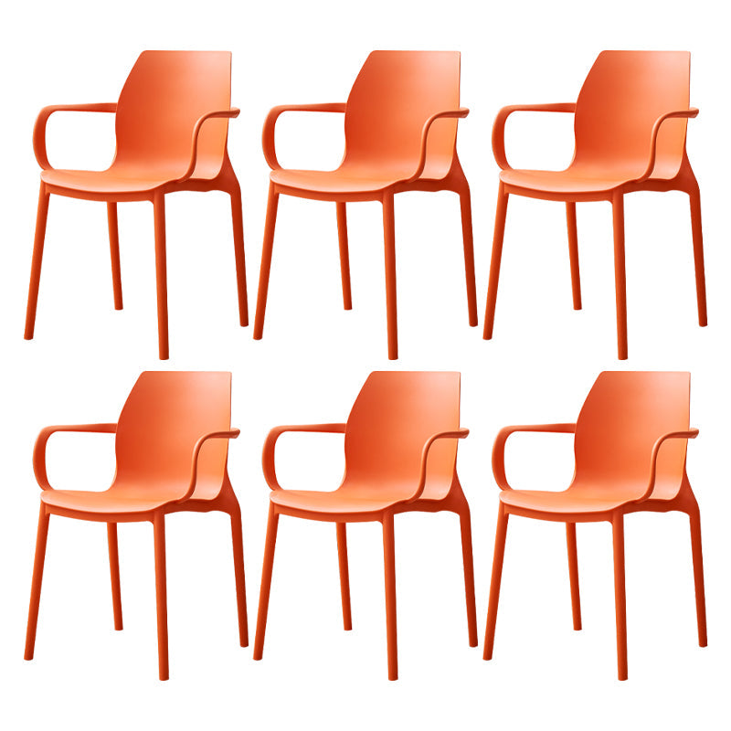 Contemporary Style Chair Metal Solid Back Dining Chair for Indoor