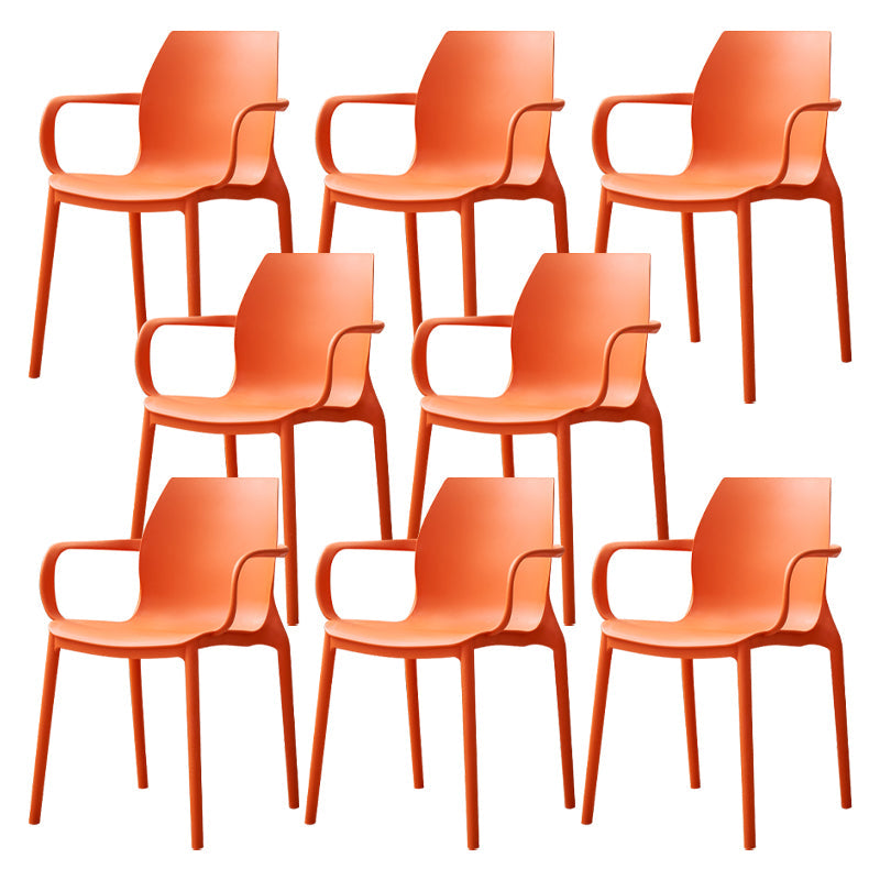 Contemporary Style Chair Metal Solid Back Dining Chair for Indoor