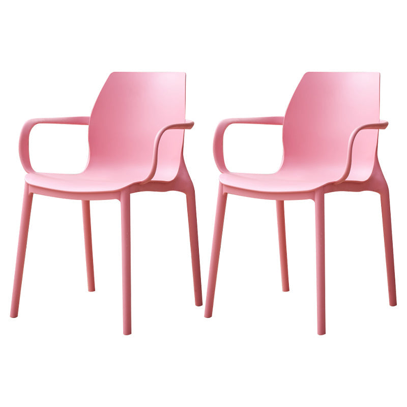 Contemporary Style Chair Metal Solid Back Dining Chair for Indoor