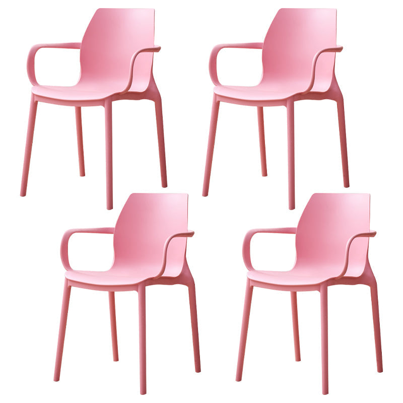 Contemporary Style Chair Metal Solid Back Dining Chair for Indoor