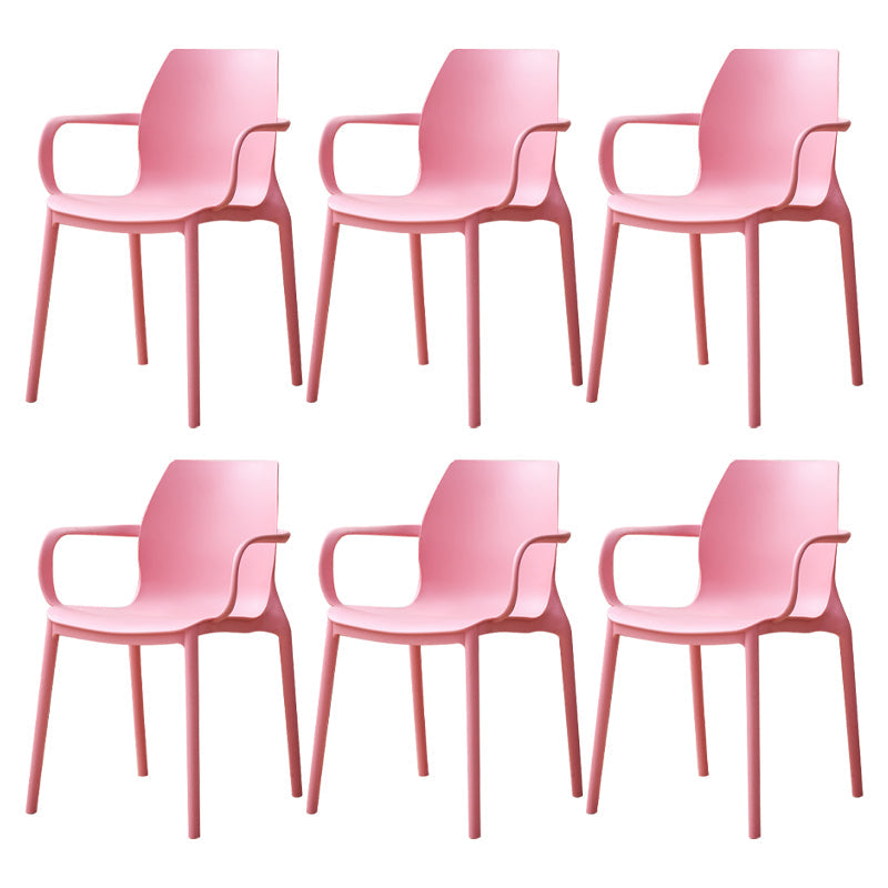 Contemporary Style Chair Metal Solid Back Dining Chair for Indoor