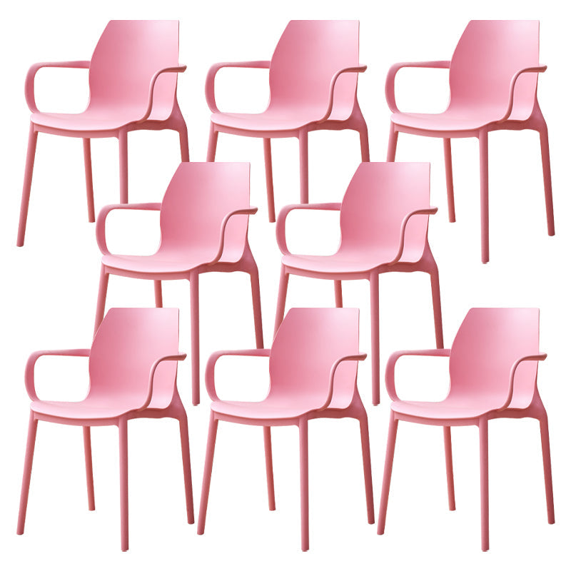 Contemporary Style Chair Metal Solid Back Dining Chair for Indoor