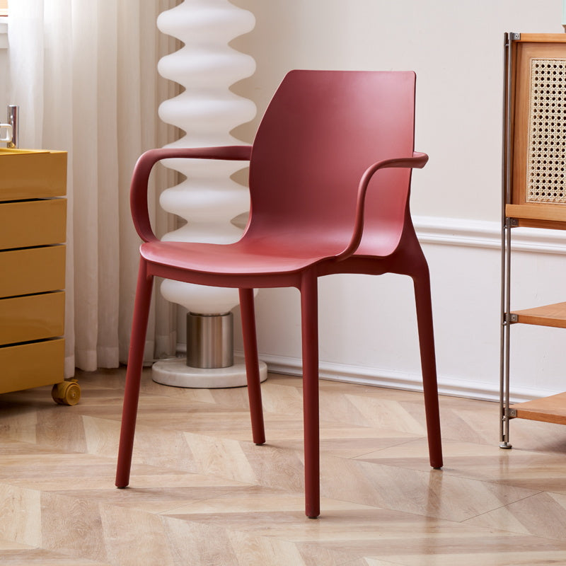 Contemporary Style Chair Metal Solid Back Dining Chair for Indoor