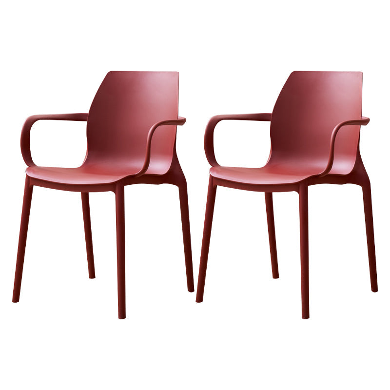 Contemporary Style Chair Metal Solid Back Dining Chair for Indoor