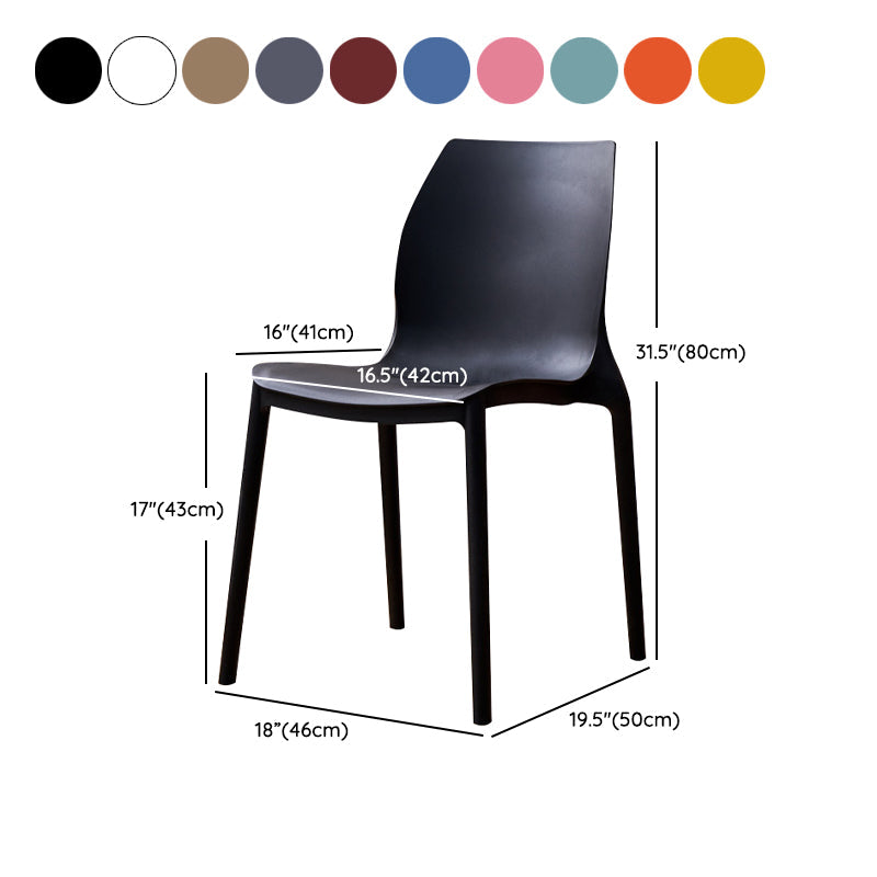 Contemporary Style Chair Metal Solid Back Dining Chair for Indoor