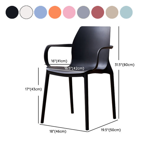 Contemporary Style Chair Metal Solid Back Dining Chair for Indoor