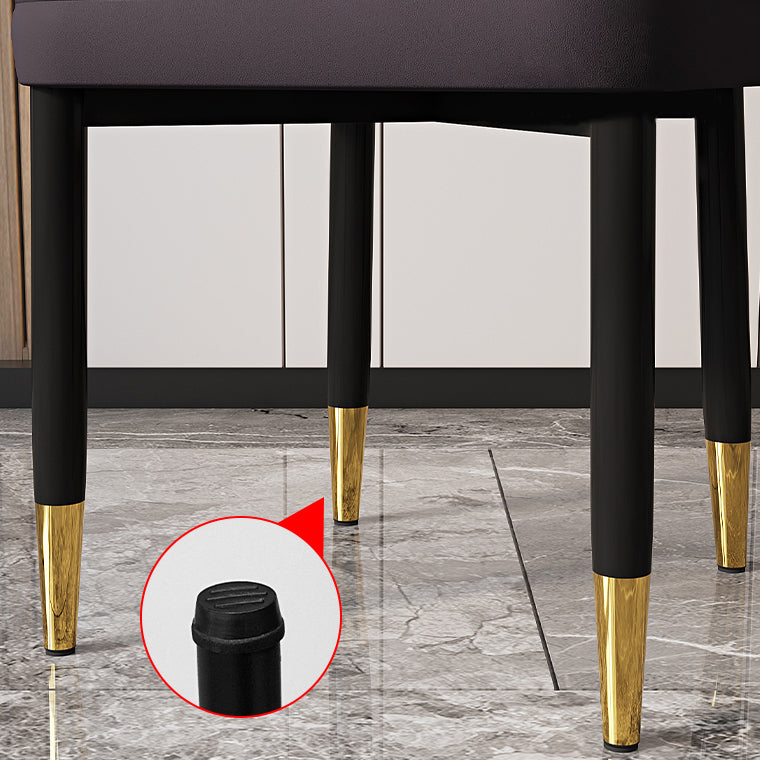 Modern Backrest Armless Cushion Chair with Metal Legs for Dining Room Clearhalo 'Dining Chairs' 'Dining Tables & Seating' 'dining_chair' 'furn' 'furn_dining_chair' 'Furniture' 'Kitchen & Dining Furniture' 7461565