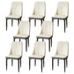 Modern Backrest Armless Cushion Chair with Metal Legs for Dining Room White 8 Piece Set Black Clearhalo 'Dining Chairs' 'Dining Tables & Seating' 'dining_chair' 'furn' 'furn_dining_chair' 'Furniture' 'Kitchen & Dining Furniture' 7461573