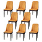 Modern Backrest Armless Cushion Chair with Metal Legs for Dining Room Orange 8 Piece Set Black Clearhalo 'Dining Chairs' 'Dining Tables & Seating' 'dining_chair' 'furn' 'furn_dining_chair' 'Furniture' 'Kitchen & Dining Furniture' 7461583