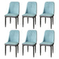 Modern Backrest Armless Cushion Chair with Metal Legs for Dining Room Water Blue 6 Piece Set Black Clearhalo 'Dining Chairs' 'Dining Tables & Seating' 'dining_chair' 'furn' 'furn_dining_chair' 'Furniture' 'Kitchen & Dining Furniture' 7461592