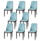 Modern Backrest Armless Cushion Chair with Metal Legs for Dining Room Water Blue 8 Piece Set Black Clearhalo 'Dining Chairs' 'Dining Tables & Seating' 'dining_chair' 'furn' 'furn_dining_chair' 'Furniture' 'Kitchen & Dining Furniture' 7461593
