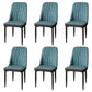 Modern Backrest Armless Cushion Chair with Metal Legs for Dining Room Dark Blue 6 Piece Set Black Clearhalo 'Dining Chairs' 'Dining Tables & Seating' 'dining_chair' 'furn' 'furn_dining_chair' 'Furniture' 'Kitchen & Dining Furniture' 7461597