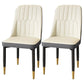 Modern Backrest Armless Cushion Chair with Metal Legs for Dining Room White 2 Piece Set Black Gold Clearhalo 'Dining Chairs' 'Dining Tables & Seating' 'dining_chair' 'furn' 'furn_dining_chair' 'Furniture' 'Kitchen & Dining Furniture' 7461620