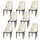 Modern Backrest Armless Cushion Chair with Metal Legs for Dining Room White 8 Piece Set Black Gold Clearhalo 'Dining Chairs' 'Dining Tables & Seating' 'dining_chair' 'furn' 'furn_dining_chair' 'Furniture' 'Kitchen & Dining Furniture' 7461623