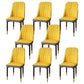 Modern Backrest Armless Cushion Chair with Metal Legs for Dining Room Yellow 8 Piece Set Black Gold Clearhalo 'Dining Chairs' 'Dining Tables & Seating' 'dining_chair' 'furn' 'furn_dining_chair' 'Furniture' 'Kitchen & Dining Furniture' 7461628