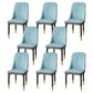 Modern Backrest Armless Cushion Chair with Metal Legs for Dining Room Water Blue 8 Piece Set Black Gold Clearhalo 'Dining Chairs' 'Dining Tables & Seating' 'dining_chair' 'furn' 'furn_dining_chair' 'Furniture' 'Kitchen & Dining Furniture' 7461643