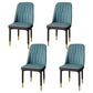 Modern Backrest Armless Cushion Chair with Metal Legs for Dining Room Dark Blue 4 Piece Set Black Gold Clearhalo 'Dining Chairs' 'Dining Tables & Seating' 'dining_chair' 'furn' 'furn_dining_chair' 'Furniture' 'Kitchen & Dining Furniture' 7461646
