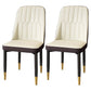 Modern Backrest Armless Cushion Chair with Metal Legs for Dining Room Off-White 2 Piece Set Black Gold Clearhalo 'Dining Chairs' 'Dining Tables & Seating' 'dining_chair' 'furn' 'furn_dining_chair' 'Furniture' 'Kitchen & Dining Furniture' 7461655