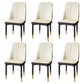 Modern Backrest Armless Cushion Chair with Metal Legs for Dining Room Off-White 6 Piece Set Black Gold Clearhalo 'Dining Chairs' 'Dining Tables & Seating' 'dining_chair' 'furn' 'furn_dining_chair' 'Furniture' 'Kitchen & Dining Furniture' 7461657