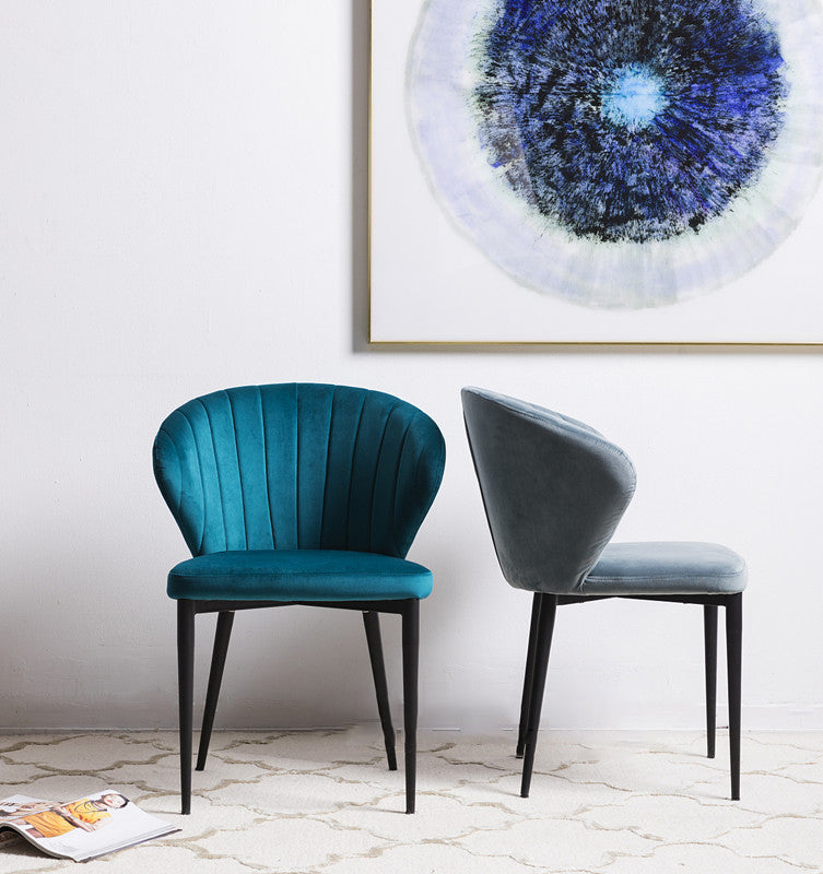 Eigentijdse zijstoel metalen wingback eetkamerstoel voor binnen