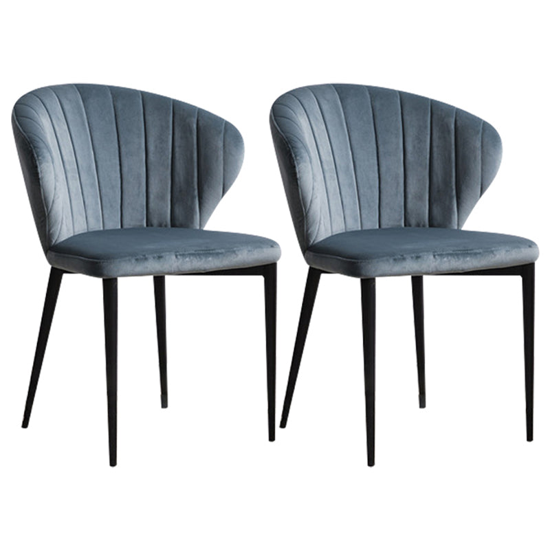 Eigentijdse zijstoel metalen wingback eetkamerstoel voor binnen