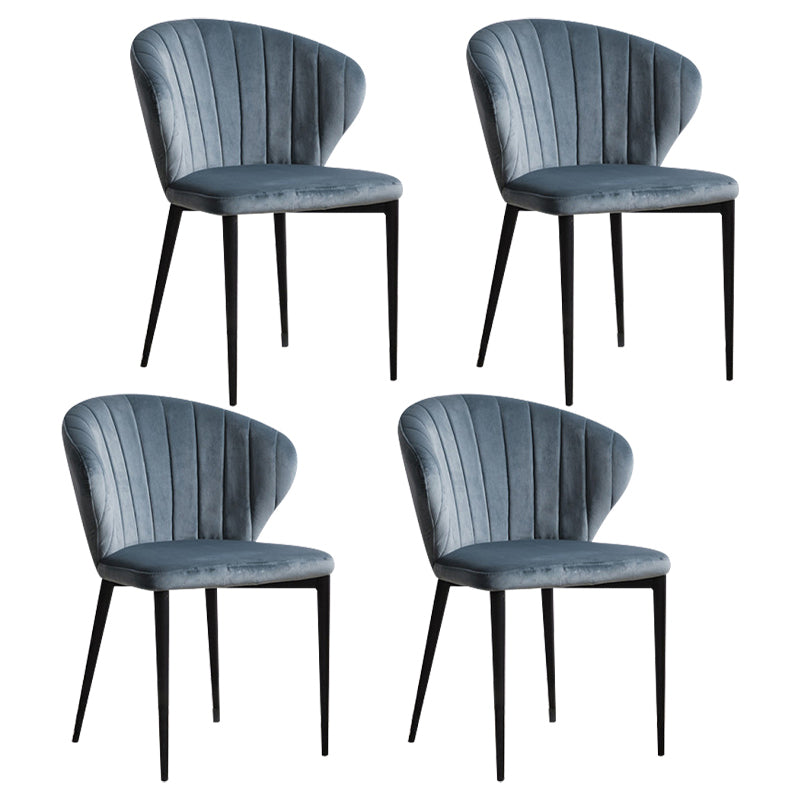 Eigentijdse zijstoel metalen wingback eetkamerstoel voor binnen