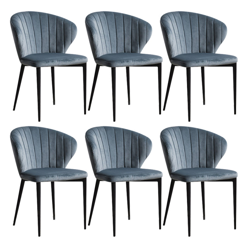 Eigentijdse zijstoel metalen wingback eetkamerstoel voor binnen