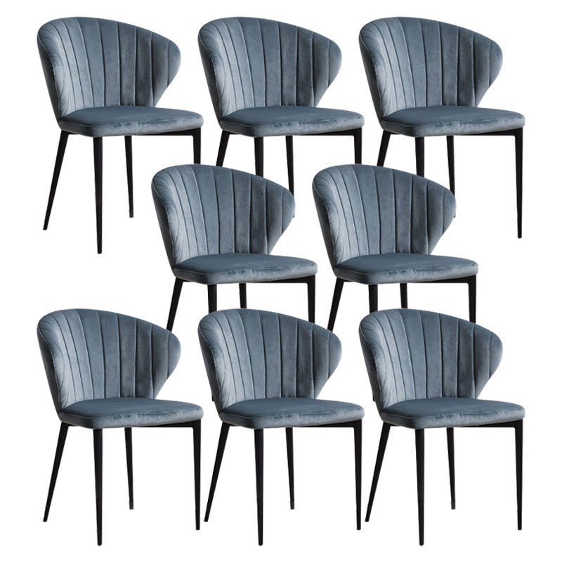 Eigentijdse zijstoel metalen wingback eetkamerstoel voor binnen