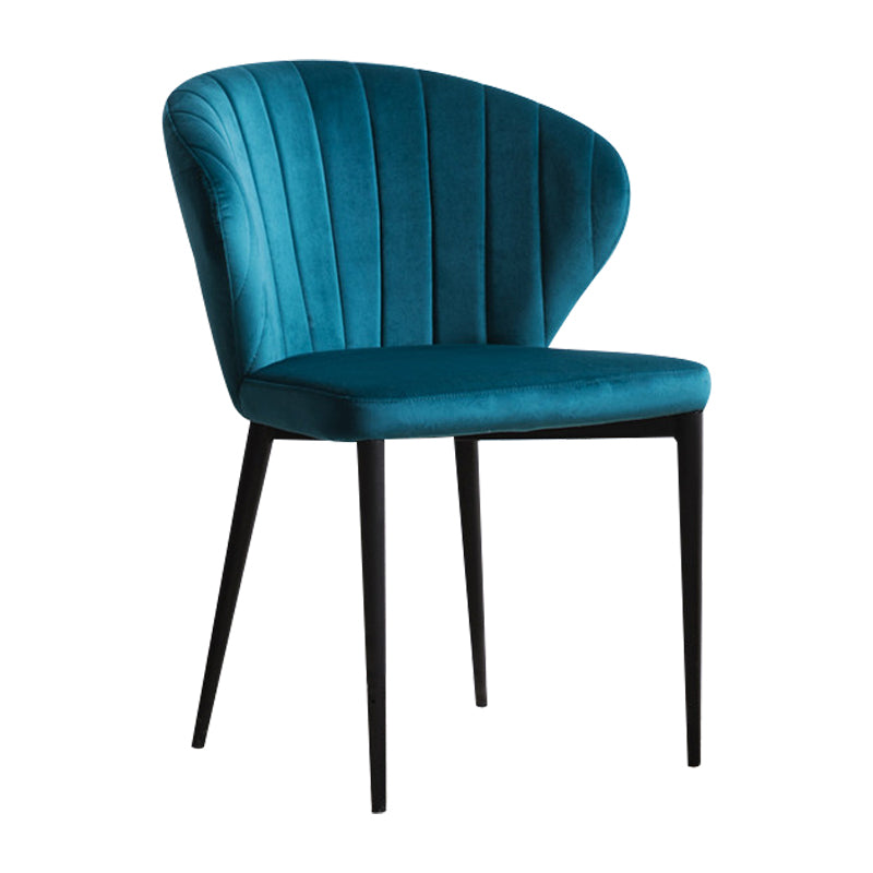 Eigentijdse zijstoel metalen wingback eetkamerstoel voor binnen