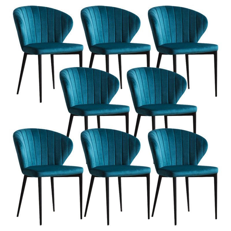 Eigentijdse zijstoel metalen wingback eetkamerstoel voor binnen