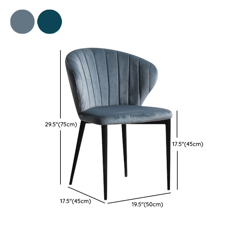 Eigentijdse zijstoel metalen wingback eetkamerstoel voor binnen