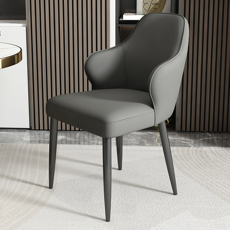 Modern Armrest Backrest Cushion Chair with Metal Legs for Hotel Grey 1 Piece Clearhalo 'Dining Chairs' 'Dining Tables & Seating' 'dining_chair' 'furn' 'furn_dining_chair' 'Furniture' 'Kitchen & Dining Furniture' 7461850