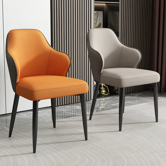 Modern Armrest Backrest Cushion Chair with Metal Legs for Hotel Clearhalo 'Dining Chairs' 'Dining Tables & Seating' 'dining_chair' 'furn' 'furn_dining_chair' 'Furniture' 'Kitchen & Dining Furniture' 7461852