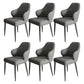 Modern Armrest Backrest Cushion Chair with Metal Legs for Hotel Grey 6 Piece Set Clearhalo 'Dining Chairs' 'Dining Tables & Seating' 'dining_chair' 'furn' 'furn_dining_chair' 'Furniture' 'Kitchen & Dining Furniture' 7461856