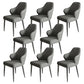Modern Armrest Backrest Cushion Chair with Metal Legs for Hotel Grey 8 Piece Set Clearhalo 'Dining Chairs' 'Dining Tables & Seating' 'dining_chair' 'furn' 'furn_dining_chair' 'Furniture' 'Kitchen & Dining Furniture' 7461858