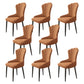 Modern Armrest Backrest Cushion Chair with Metal Legs for Hotel Brown 8 Piece Set Clearhalo 'Dining Chairs' 'Dining Tables & Seating' 'dining_chair' 'furn' 'furn_dining_chair' 'Furniture' 'Kitchen & Dining Furniture' 7461882