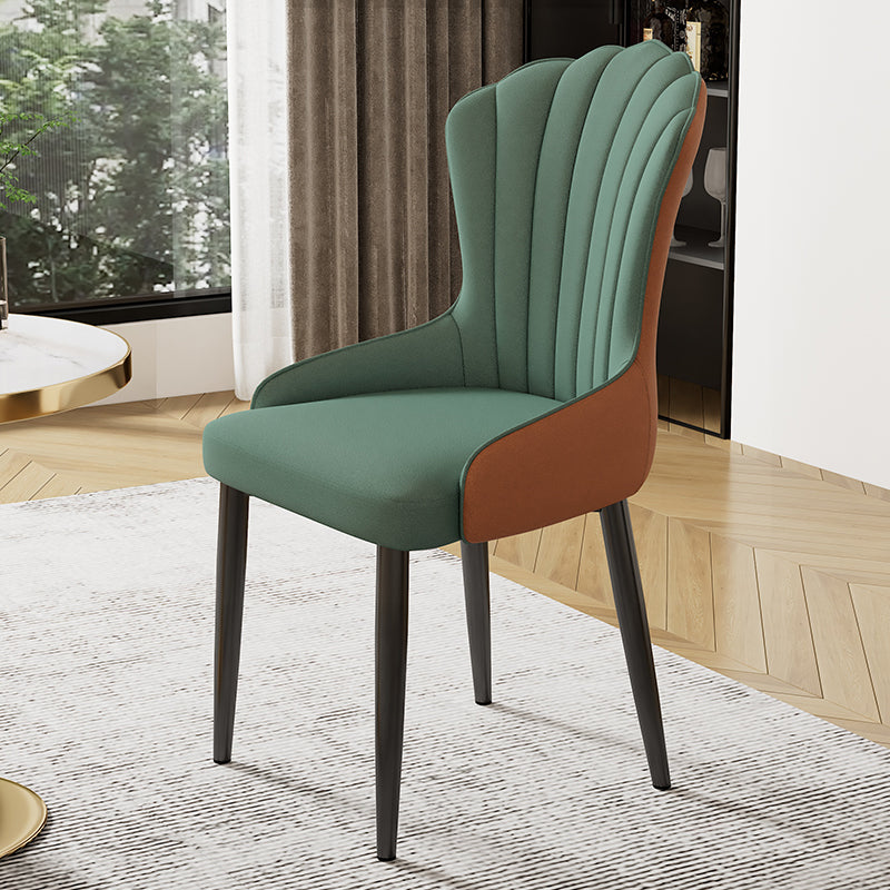 Modern Armrest Backrest Cushion Chair with Metal Legs for Hotel Green 1 Piece Clearhalo 'Dining Chairs' 'Dining Tables & Seating' 'dining_chair' 'furn' 'furn_dining_chair' 'Furniture' 'Kitchen & Dining Furniture' 7461888